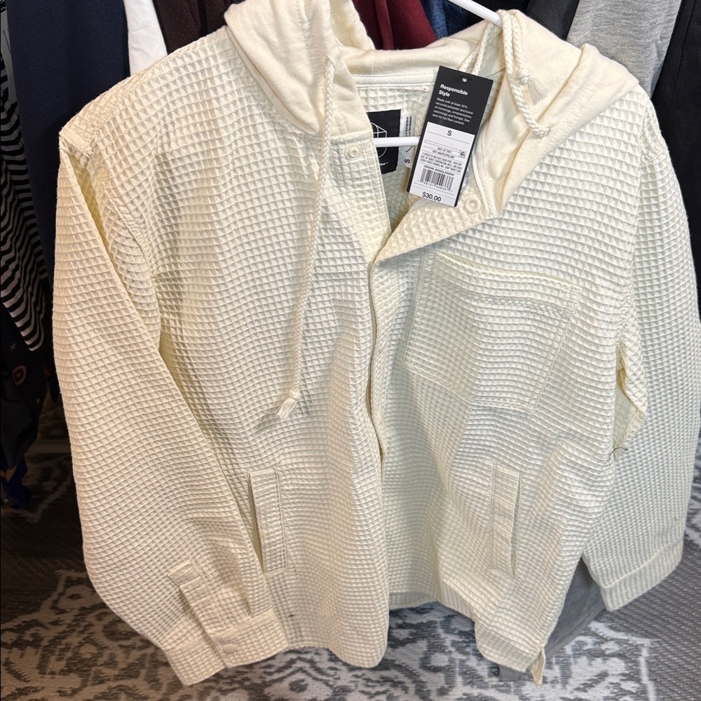 Original Use Waffle Adult Button Hoodie